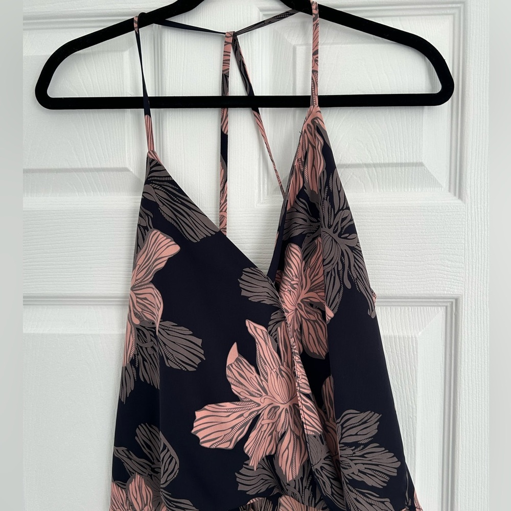 Forever 21 Navy and Pink Floral Camisole